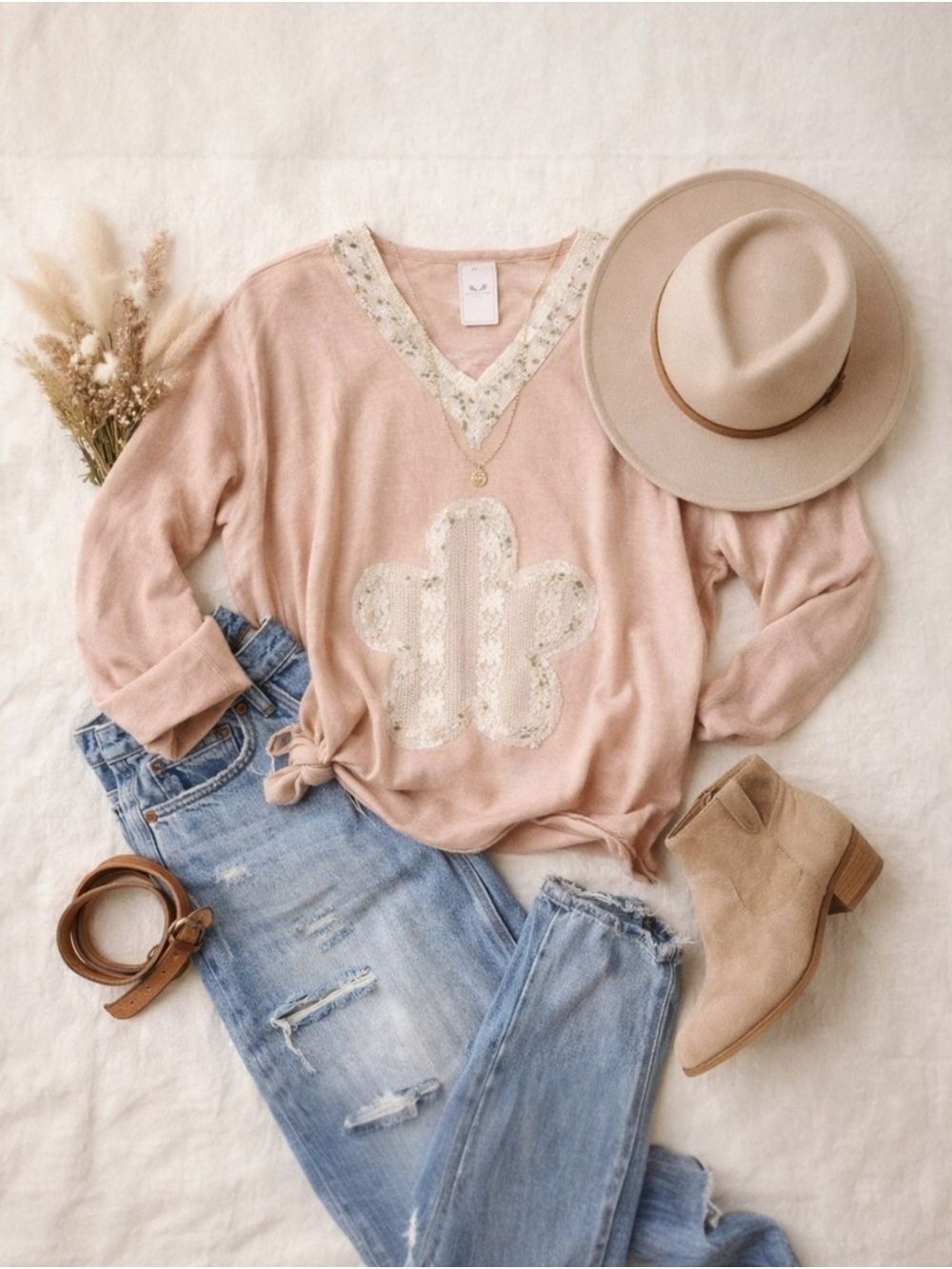 POL Cactus Lace Applique Mauve Boutique Top Small NWT - Picture 8 of 8